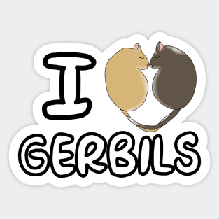 I heart gerbils (sleeping gerbils heart) Sticker